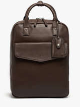 Leather Flandres Business Backpack Etrier Brown flandres EFLA8271